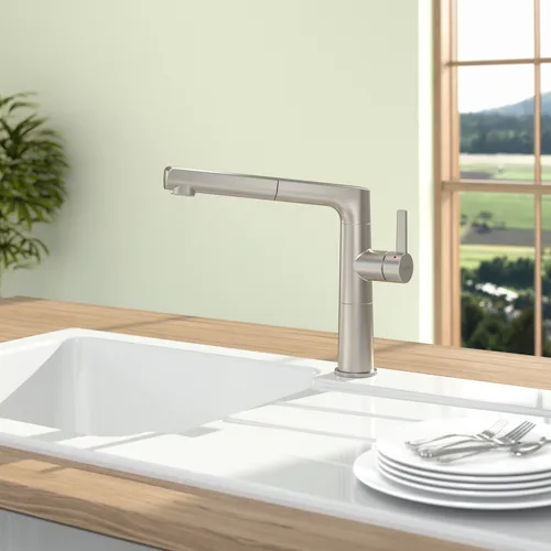 Bild von VILLEROY BOCH Sorano Sky Shower Küchenarmatur, aus Edelstahl, Edelstahl massiv #926900LC