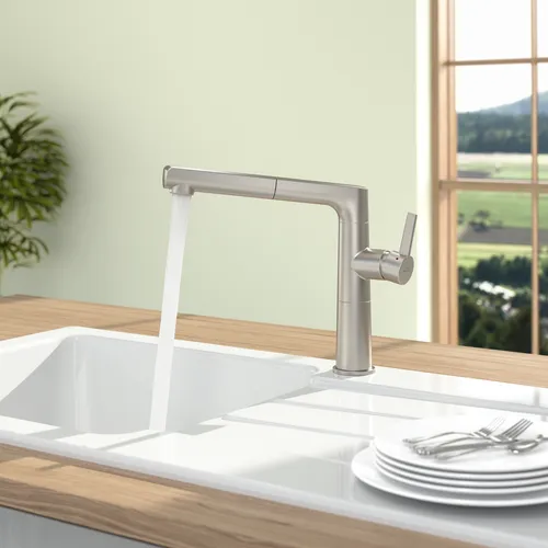 Bild von VILLEROY BOCH Sorano Sky Shower Küchenarmatur, aus Edelstahl, Edelstahl massiv #926900LC