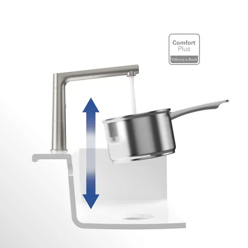 Bild von VILLEROY BOCH Sorano Sky Shower Küchenarmatur, aus Edelstahl, Edelstahl massiv #926900LC