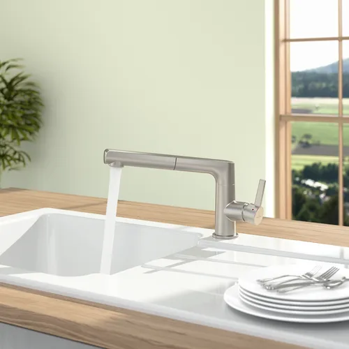 Obrázek VILLEROY BOCH Sorano Shower Kitchen tap, of Stainless steel, Solid stainless steel #926800LC