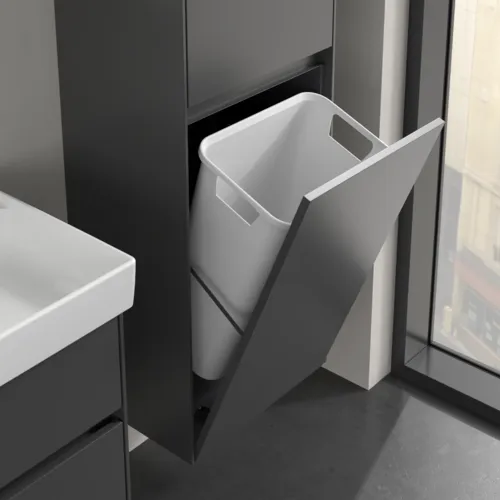 Bild von VILLEROY BOCH Collaro Hochschrank, 2 Türen, 454 x 1538 x 347 mm, Graphite / Graphite #C03401VR