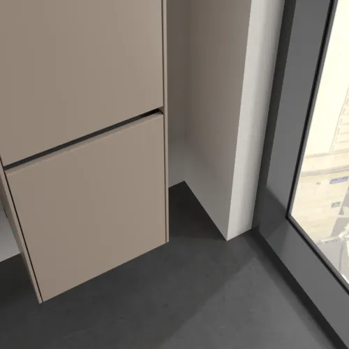 Bild von VILLEROY BOCH Collaro Hochschrank, 2 Türen, 404 x 1538 x 349 mm, Taupe / Taupe #C03301VM