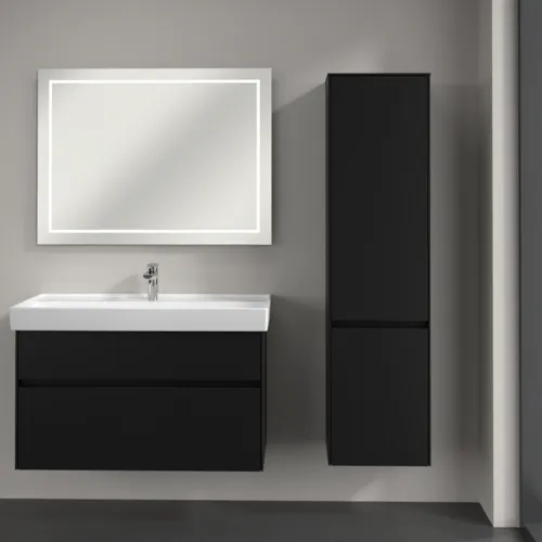 Bild von VILLEROY BOCH Collaro Hochschrank, 2 Türen, 404 x 1538 x 349 mm, Volcano Black / Volcano Black #C03301VL
