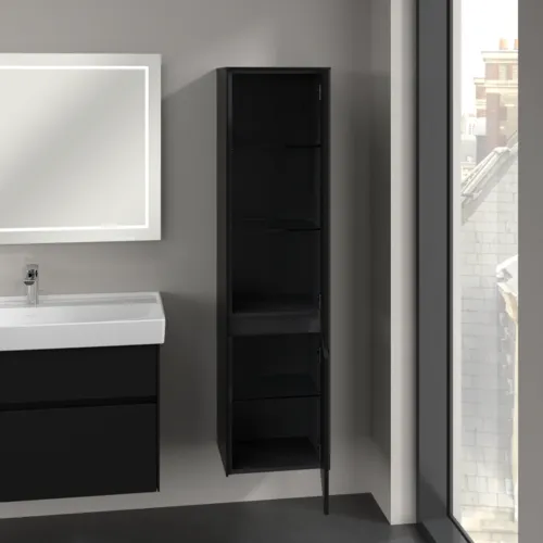 Bild von VILLEROY BOCH Collaro Hochschrank, 2 Türen, 404 x 1538 x 349 mm, Volcano Black / Volcano Black #C03301VL