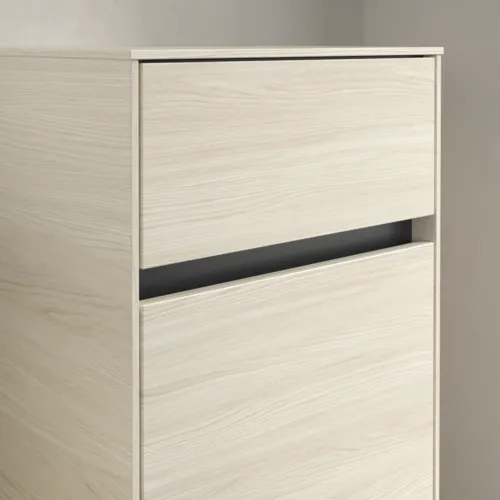 Obrázek VILLEROY BOCH Boční skříňka Collaro, 1 dvířka, 1 zásuvka, 404 x 748 x 349 mm, bílý dub / bílý dub #C03201AA