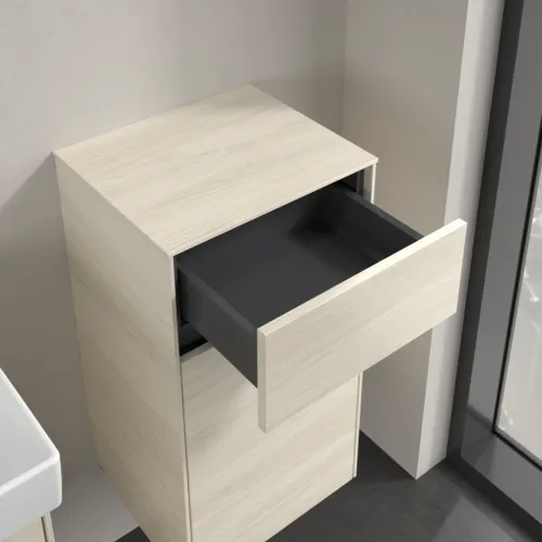 Obrázek VILLEROY BOCH Boční skříňka Collaro, 1 dvířka, 1 zásuvka, 404 x 748 x 349 mm, bílý dub / bílý dub #C03201AA