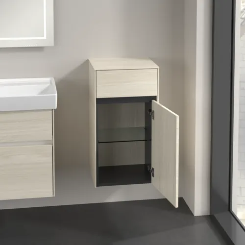Obrázek VILLEROY BOCH Boční skříňka Collaro, 1 dvířka, 1 zásuvka, 404 x 748 x 349 mm, bílý dub / bílý dub #C03201AA