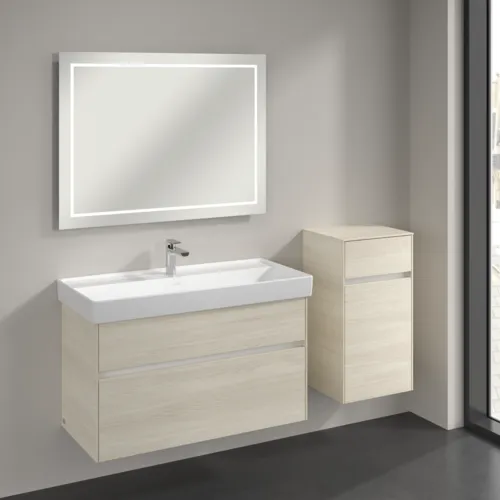 Obrázek VILLEROY BOCH Boční skříňka Collaro, 1 dvířka, 1 zásuvka, 404 x 748 x 349 mm, bílý dub / bílý dub #C03201AA