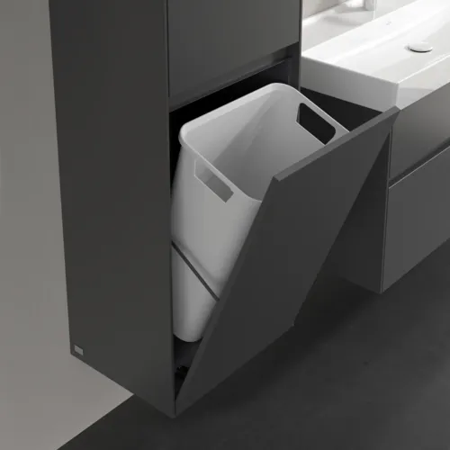 Bild von VILLEROY BOCH Collaro Hochschrank, 2 Türen, 454 x 1538 x 347 mm, Graphite / Graphite #C03400VR