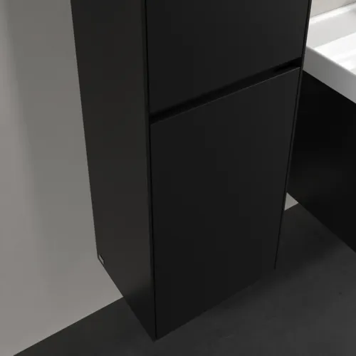 Bild von VILLEROY BOCH Collaro Hochschrank, 2 Türen, 454 x 1538 x 347 mm, Volcano Black / Volcano Black #C03400VL