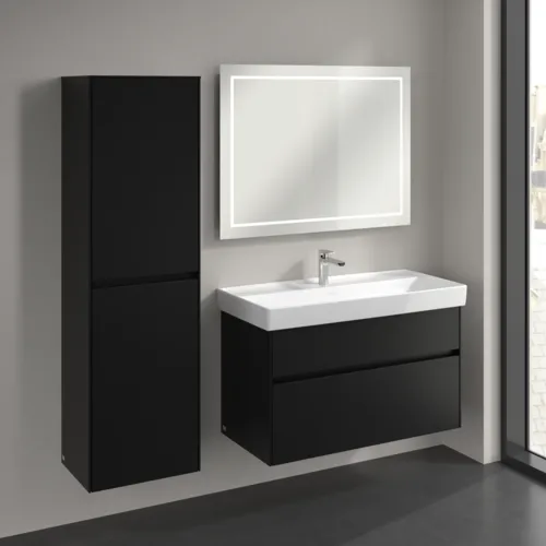 Bild von VILLEROY BOCH Collaro Hochschrank, 2 Türen, 454 x 1538 x 347 mm, Volcano Black / Volcano Black #C03400VL