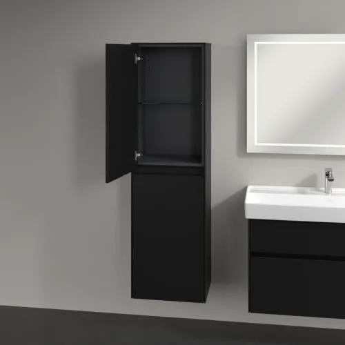 Bild von VILLEROY BOCH Collaro Hochschrank, 2 Türen, 454 x 1538 x 347 mm, Volcano Black / Volcano Black #C03400VL