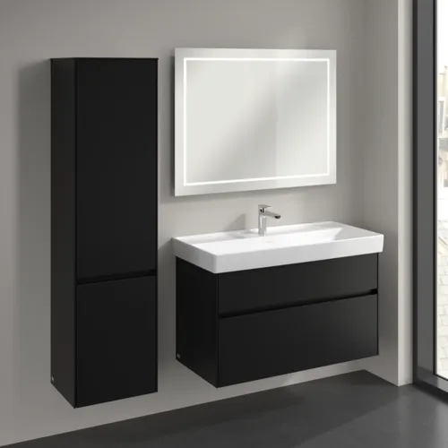 Bild von VILLEROY BOCH Collaro Hochschrank, 2 Türen, 404 x 1538 x 349 mm, Volcano Black / Volcano Black #C03300VL
