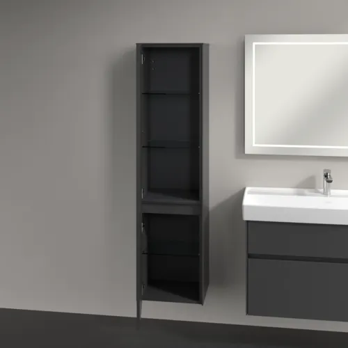 Bild von VILLEROY BOCH Collaro Hochschrank, 2 Türen, 404 x 1538 x 349 mm, Graphite / Graphite #C03300VR