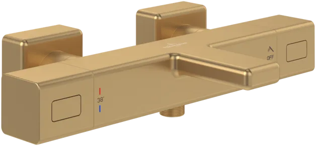 Picture of VILLEROY BOCH Universal Taps & Fittings Bath thermostat for Bathtub Angular, Brushed Gold #TVT00000200076
