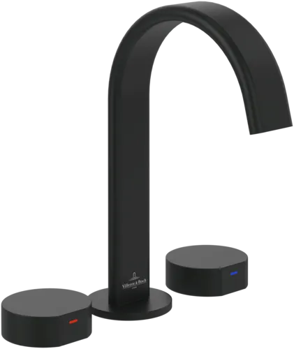 Bild von VILLEROY BOCH Dawn Dreiloch-Waschtischarmatur ohne Ablaufgarnitur, Matt Black #TVZ106005000K5