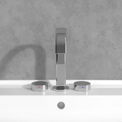 Bild von VILLEROY BOCH Dawn Dreiloch-Waschtischarmatur ohne Ablaufgarnitur, Chrom #TVZ10600500061