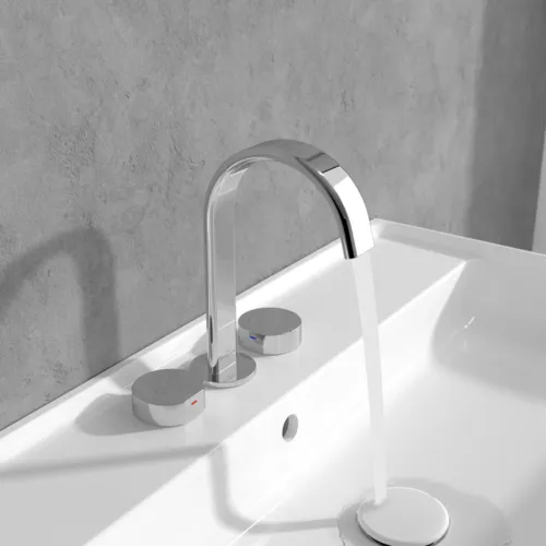 Bild von VILLEROY BOCH Dawn Dreiloch-Waschtischarmatur ohne Ablaufgarnitur, Chrom #TVZ10600500061