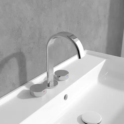 Bild von VILLEROY BOCH Dawn Dreiloch-Waschtischarmatur ohne Ablaufgarnitur, Chrom #TVZ10600500061