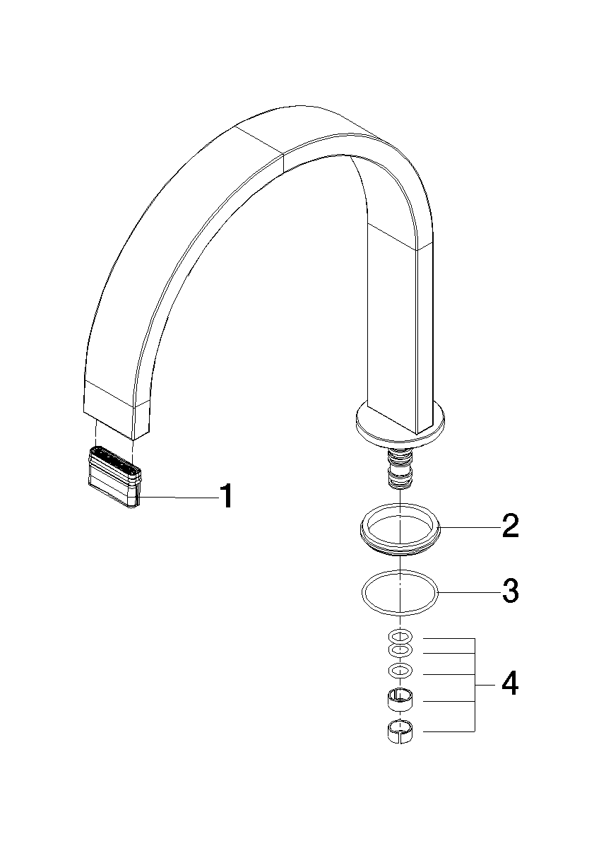 Bild von DORNBRACHT Auslauf 200 mm, 5,7 l/min. - Platin gebürstet #90282233201-06