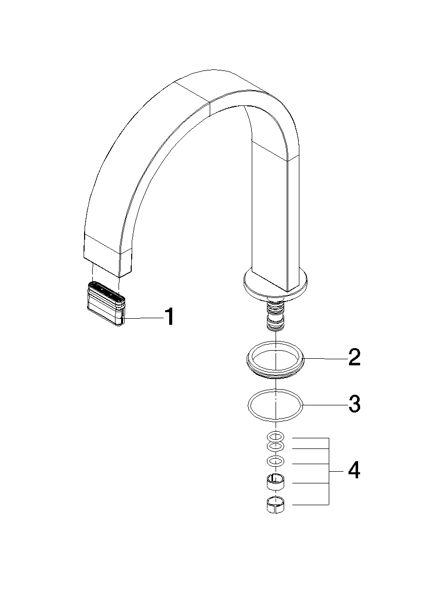 Bild von DORNBRACHT Auslauf 165 mm, 5,7 l/min. - Platin gebürstet #90282228201-06