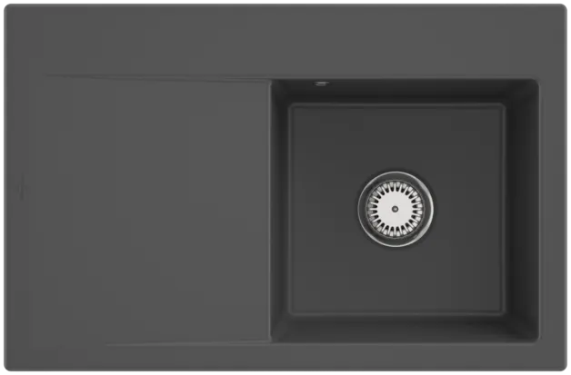 Bild von VILLEROY BOCH Subway Style 45 Einbauspüle, inklusive Ablaufgarnitur mit Handbetätigung, aus Keramik, 780 x 510 mm, Graphite CeramicPlus #334701I4