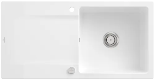 Bild von VILLEROY BOCH Siluet 60 Einbauspüle, inklusive Ablaufgarnitur mit Excenterbetätigung, aus TitanCeram, 1000 x 510 mm, Weiß Alpin CeramicPlus #333602R1