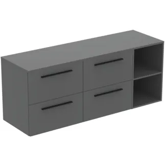 Bild von IDEAL STANDARD I.LIFE B - Möbelpaket 1603x507x646 mm in greige matt, 4 Schubladen - SoftClosing, Nachhaltig gewonnenes Holz #T5839NG - Quarzgrau