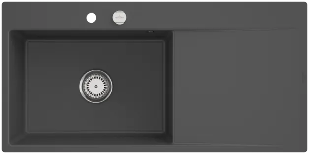 Obrázek VILLEROY BOCH Subway Style 60 Flat Flush-mounted sink, included Waste system pop-up, of Ceramic, 980 x 490 mm, Graphite CeramicPlus #33622FI4