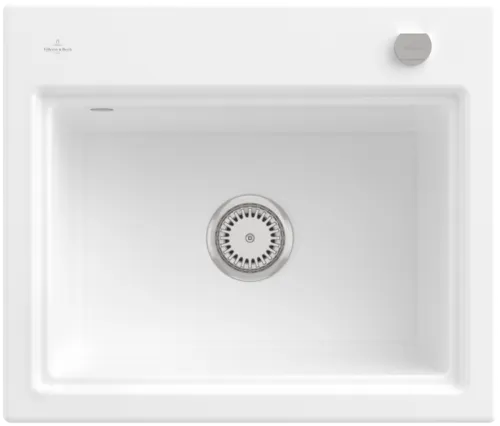 Obrázek VILLEROY BOCH Subway Style 60 S Built-in sink, included Waste system pop-up, Draining rack, of Ceramic, 600 x 510 mm, Snow White CeramicPlus #336602KG