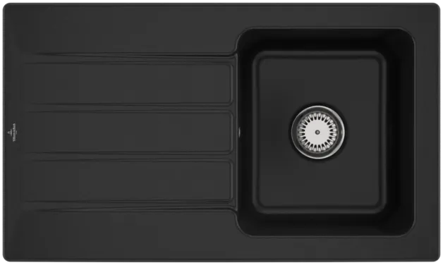 Bild von VILLEROY BOCH Architectura 50 Einbauspüle, inklusive Ablaufgarnitur mit Handbetätigung, aus Keramik, 860 x 510 mm, Chromite CeramicPlus #335001J0