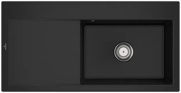 Bild von VILLEROY BOCH Subway Style 60 Einbauspüle, inklusive Ablaufgarnitur mit Handbetätigung, aus Keramik, 1000 x 510 mm, Chromite CeramicPlus #336101J0