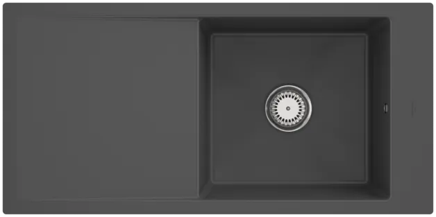 Obrázek VILLEROY BOCH Timeline 60 flat Flush-mounted sink, included Waste system hand-operated, of Ceramic, 965 x 475 mm, Graphite CeramicPlus #67901FI4