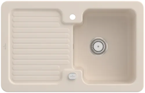 Obrázek VILLEROY BOCH Condor 45 Built-in sink, included Waste system pop-up, of Ceramic, 800 x 510 mm, Ivory CeramicPlus #674502FU
