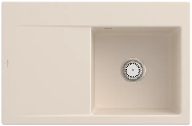 Bild von VILLEROY BOCH Subway Style 45 Einbauspüle, inklusive Ablaufgarnitur mit Handbetätigung, aus Keramik, 780 x 510 mm, Ivory CeramicPlus #334701FU