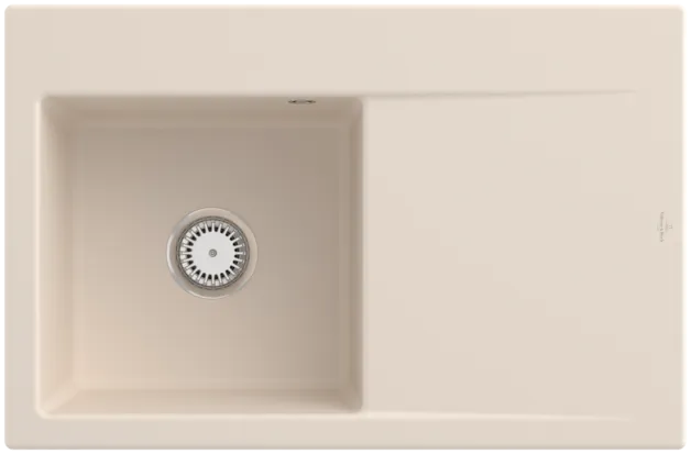 Bild von VILLEROY BOCH Subway Style 45 Einbauspüle, inklusive Ablaufgarnitur mit Handbetätigung, aus Keramik, 780 x 510 mm, Ivory CeramicPlus #334801FU