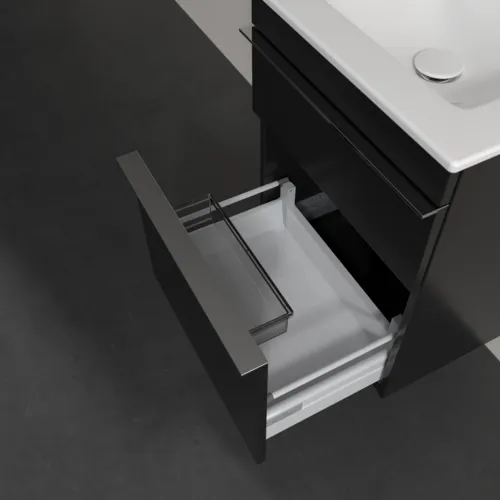 Bild von VILLEROY BOCH Venticello Waschbeckenunterschrank, 2 Auszüge, 466 x 590 x 425 mm, Volcano Black / Volcano Black #A92201VL