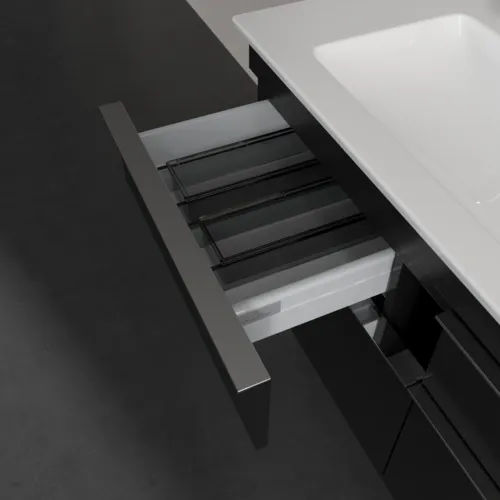 Picture of VILLEROY BOCH Venticello Vanity unit, 4 pull-out compartments, 1153 x 590 x 502 mm, Volcano Black / Volcano Black #A92901VL
