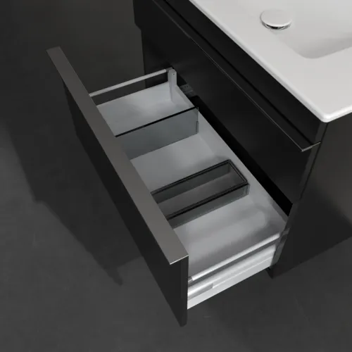 Obrázek VILLEROY BOCH Toaletní skříňka Venticello, 2 výsuvy, 753 x 590 x 502 mm, Volcano Black / Volcano Black #A92501VL