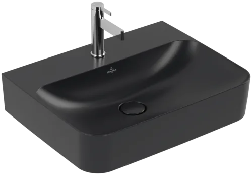 Bild von VILLEROY BOCH Finion Waschbecken, 600 x 470 x 164 mm, Pure Black CeramicPlus, ohne Überlauf #416861R7