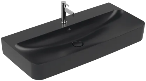 Bild von VILLEROY BOCH Finion Waschbecken, 1000 x 470 x 165 mm, Pure Black CeramicPlus, ohne Überlauf, Unterseite geschliffen #41681HR7