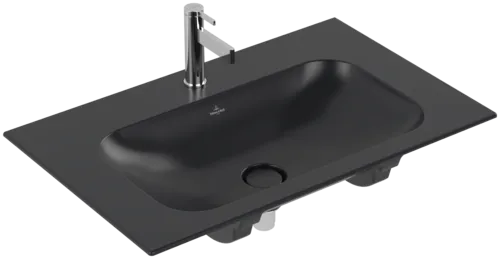 Bild von VILLEROY BOCH Finion Schrankwaschtisch, 800 x 500 x 160 mm, Pure Black CeramicPlus, mit verdecktem Überlauf #416484R7