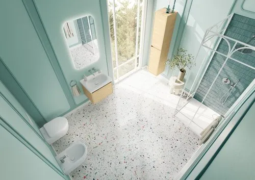 Picture of VILLEROY BOCH Skyla Washbasin, 600 x 460 x 163 mm, Stone White CeramicPlus, with overflow #5A5162RW