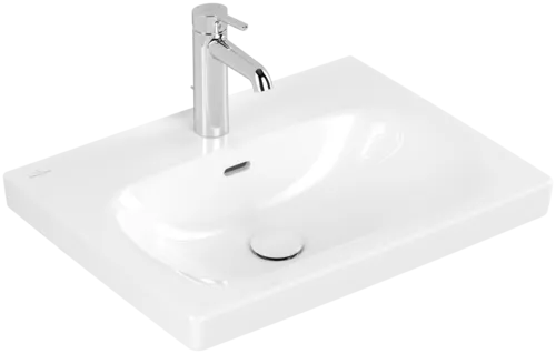 Bild von VILLEROY BOCH Skyla Waschbecken, 600 x 460 x 163 mm, Weiß Alpin CeramicPlus, mit Überlauf #5A5160R1