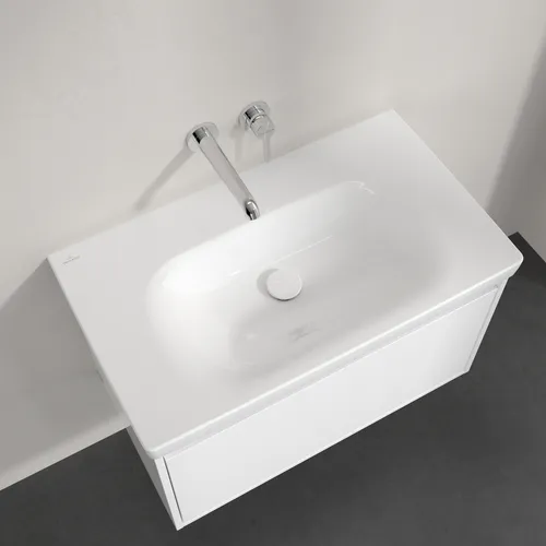 Picture of VILLEROY BOCH Skyla Vanity washbasin, 800 x 460 x 160 mm, White Alpin CeramicPlus, without overflow #5A5183R1