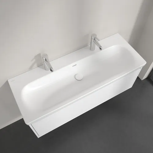 Picture of VILLEROY BOCH Skyla Vanity washbasin, 1200 x 460 x 160 mm, Stone White CeramicPlus, with overflow #5A51C4RW