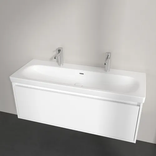 Picture of VILLEROY BOCH Skyla Vanity washbasin, 1200 x 460 x 160 mm, Stone White CeramicPlus, with overflow #5A51C4RW