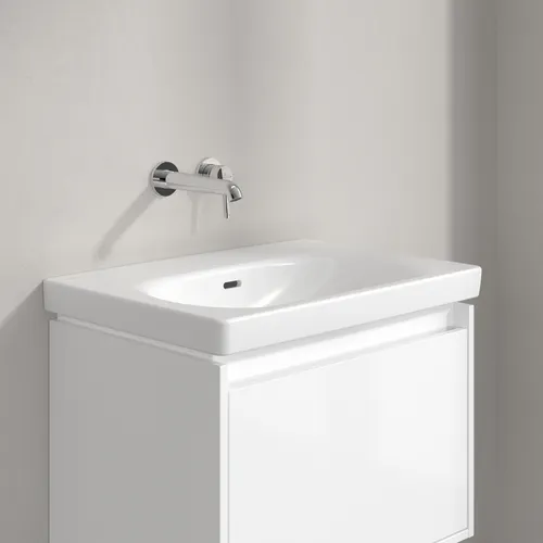 Picture of VILLEROY BOCH Skyla Washbasin, 650 x 460 x 160 mm, Stone White CeramicPlus, with overflow #5A5167RW