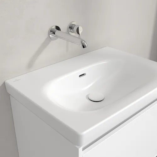 Picture of VILLEROY BOCH Skyla Washbasin, 650 x 460 x 160 mm, Stone White CeramicPlus, with overflow #5A5167RW