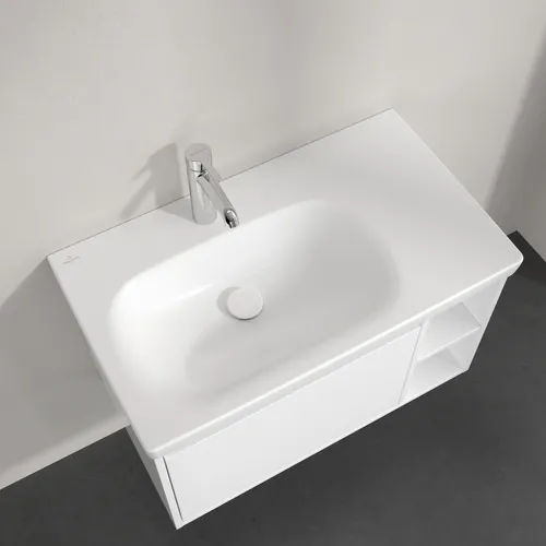 Obrázek VILLEROY BOCH Skyla Vanity washbasin, 800 x 460 x 160 mm, Stone White CeramicPlus, without overflow #5A52L2RW